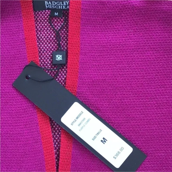 Badgley Mischka Cherry Blossom Jacquard Cardigan Sweater Coat Duster Floral